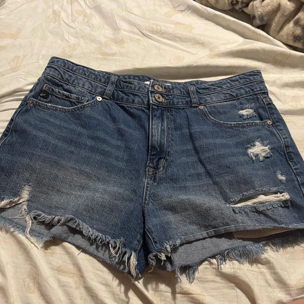KanCan Blue Distressed Jean Shorts